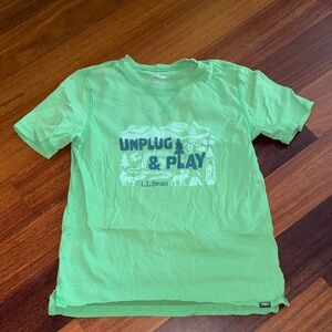 L.L. Bean Kids Bright Green Tee - Unplug & Play
